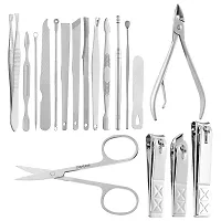 Glowhouse 18 Pieces Manicure Kit, Pedicure Tools for Feet, Nail Clipper, Ear Pick Tweezers, Manicure Pedicure Set for Women and Men, Brown-thumb2