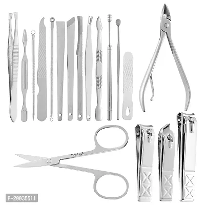 Glowhouse 18 Pieces Manicure Kit, Pedicure Tools for Feet, Nail Clipper, Ear Pick Tweezers, Manicure Pedicure Set for Women and Men, Brown-thumb3