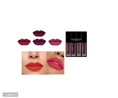 Glowhouse Liquid Matte Minis Lipstick Red Edition Pack of 4 (Multicolor)-thumb0