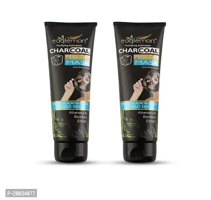 Glowhouse Charcoal Anti-Blackhead , Deep Cleansing, Purifyin Peel Off Mask - (Pack of 2) Black color