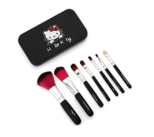 Glowhouse 7 Pcs black color hello kitty makeup brush set (Black color)-thumb2