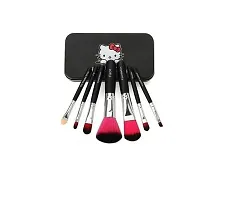 Glowhouse 7 Pcs black color hello kitty makeup brush set (Black color)-thumb1