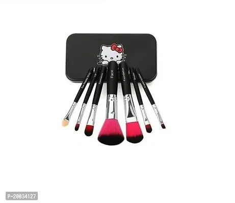 Glowhouse 7 Pcs black color hello kitty makeup brush set (Black color)-thumb2