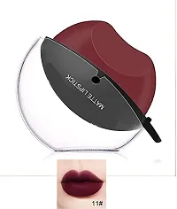 Glowhouse Apple shape matte finish Lip shaped ldesigned lipsticks lips Red and Maroon combo of 2 for girls Long lasting non resistant-thumb3