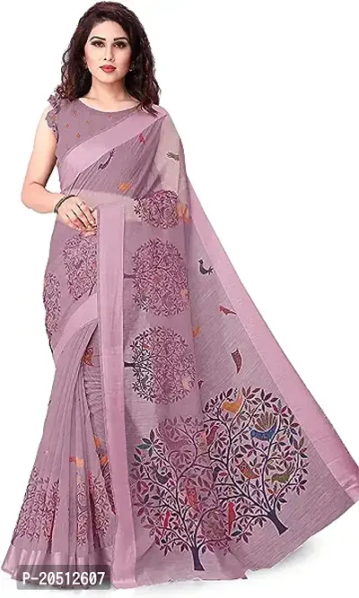 Elegant Pink Chiffon Saree with Blouse piece For Women-thumb0