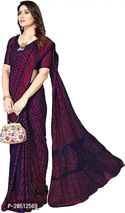 Elegant Black Chiffon Saree with Blouse piece For Women