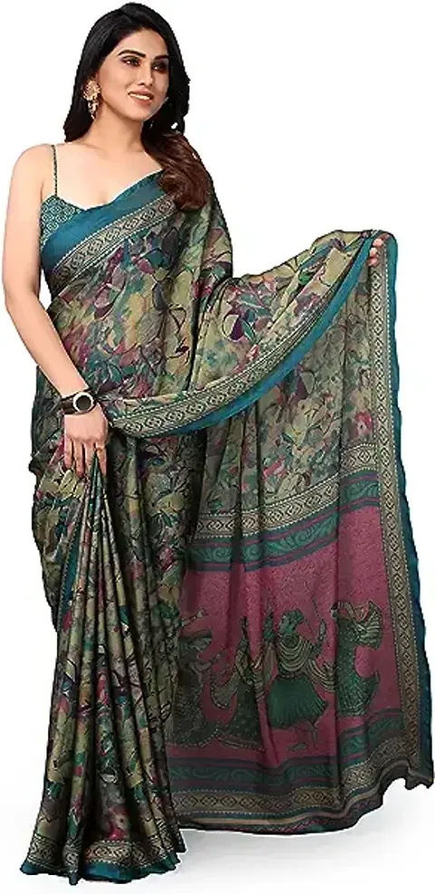 Glamorous Chiffon Saree with Blouse piece 