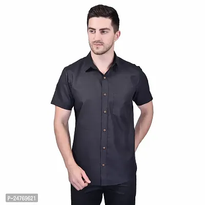 PRINTCULTR Men's Cotton Blend Casual Designer Shirt | Regular Slim Fit Solid Formal Shirt | | (PCHS7)-thumb0