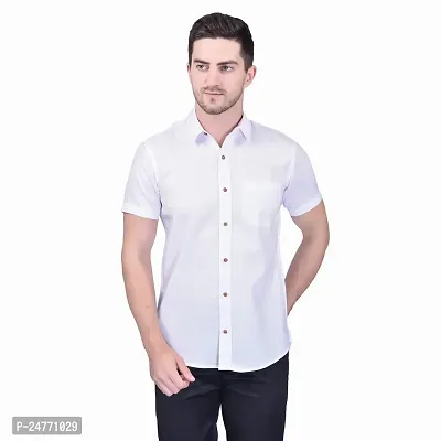 PRINTCULTR Men's Cotton Blend Casual Designer Shirt | Regular Slim Fit Solid Formal Shirt | | (PCHS4)-thumb0