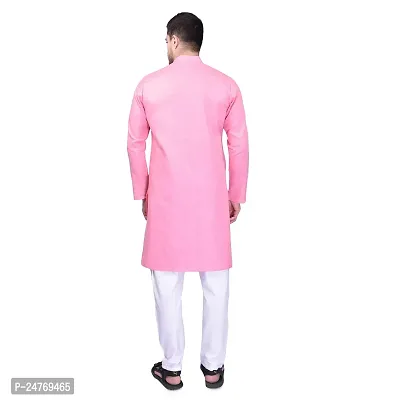 PRINTCULTR Men's Cotton Traditional Kurta Pyjama Set | Regular Long Sleeve Solid Kurta | Elastic Waistband Pyjama | (CKP10)-thumb5
