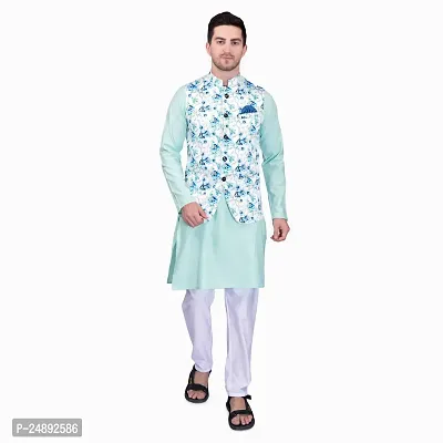 Stylish Men Silk Kurta, Pyjama with Jacket Set