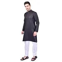 PRINTCULTR Men's Cotton Traditional Kurta Pyjama Set | Regular Long Sleeve Solid Kurta | Elastic Waistband Pyjama | (CKP9)-thumb1