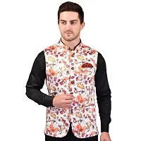 Reliable Multicoloured Cotton Blend  Nehru Jackets For Men-thumb1