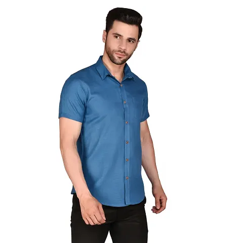 Classic Blend Solid Casual Shirts for Men