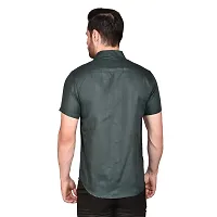 PRINTCULTR: Men's Cotton Blend Casual Designer Solid Color Shirt | Regular Slim Fit Half Sleeve, Straight, Waist Length Collared Neck Solid Formal Shirt |-01-thumb1