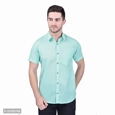 PRINTCULTR Men's Cotton Blend Casual Designer Shirt | Regular Slim Fit Solid Formal Shirt | | (PCHS12)-thumb0
