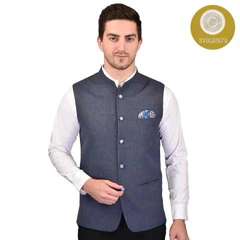 Reliable Blend Nehru Jackets For Men