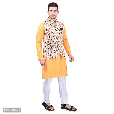 Stylish Men Silk Kurta, Pyjama with Jacket Set-thumb3