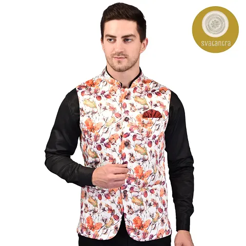 Reliable Multicoloured Cotton Blend Nehru Jackets For Men
