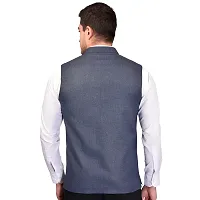 Reliable Grey Cotton Blend  Nehru Jackets For Men-thumb2