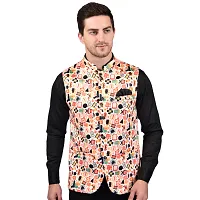 Reliable Multicoloured Cotton Blend  Nehru Jackets For Men-thumb1