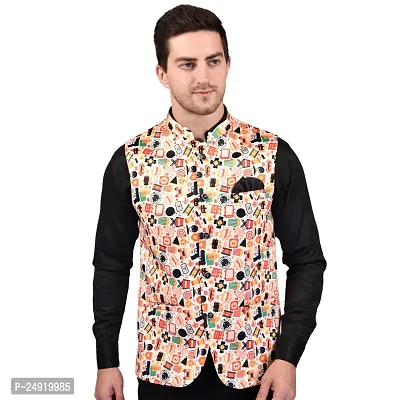 Reliable Multicoloured Cotton Blend  Nehru Jackets For Men-thumb2