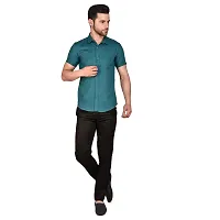 PRINTCULTR: Men's Cotton Blend Casual Designer Solid Color Shirt | Regular Slim Fit Half Sleeve, Straight, Waist Length Collared Neck Solid Formal Shirt |-01-thumb4