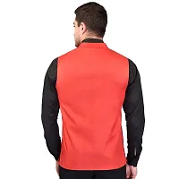 Reliable Red Cotton Blend  Nehru Jackets For Men-thumb2