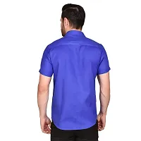 PRINTCULTR: Men's Cotton Blend Casual Designer Solid Color Shirt | Regular Slim Fit Half Sleeve, Straight, Waist Length Collared Neck Solid Formal Shirt |-01-thumb1