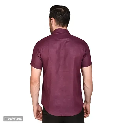 Reliable Brown Cotton Blend Short Sleeves Casual Shirt For Men-thumb2