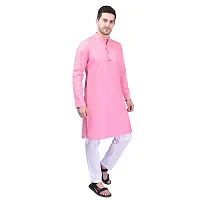 PRINTCULTR Men's Cotton Traditional Kurta Pyjama Set | Regular Long Sleeve Solid Kurta | Elastic Waistband Pyjama | (CKP10)-thumb2