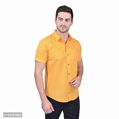 PRINTCULTR Men's Cotton Blend Casual Designer Shirt | Regular Slim Fit Solid Formal Shirt | | (PCHS11)-thumb3
