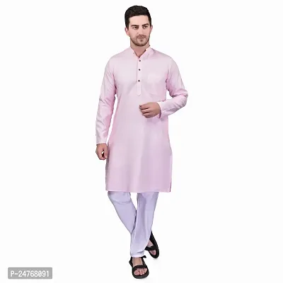 PRINTCULTR Men's Cotton Traditional Kurta Pyjama Set | Regular Long Sleeve Solid Kurta | Elastic Waistband Pyjama | (CKP11)