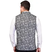 Reliable Black Cotton Blend  Nehru Jackets For Men-thumb2