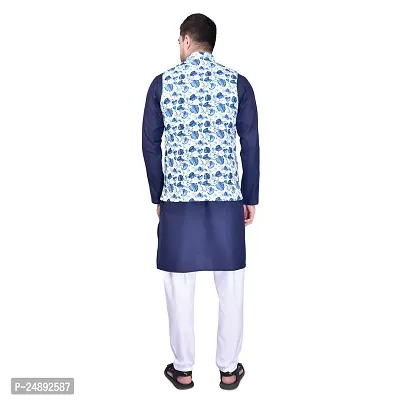 Stylish Men Silk Kurta, Pyjama with Jacket Set-thumb2