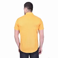 Reliable Yellow Cotton Blend Short Sleeves Casual Shirt For Men-thumb1