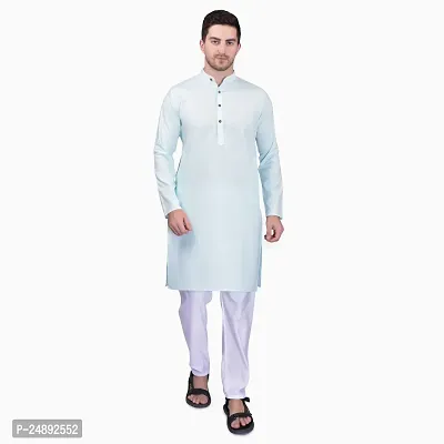 Stylish Men Silk Kurta with Pyjama Set-thumb0