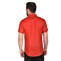 PRINTCULTR Men's Cotton Blend Casual Designer Solid Color Shirt | Regular Slim Fit Half Sleeve, Straight, Waist Length Collared Neck Solid Formal Shirt |-thumb1