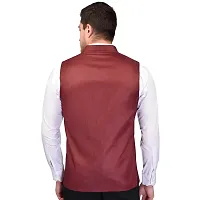 Reliable Brown Cotton Blend  Nehru Jackets For Men-thumb2