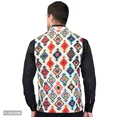Reliable Multicoloured Cotton Blend  Nehru Jackets For Men-thumb3