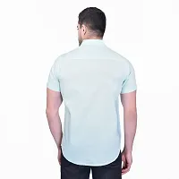 Reliable Blue Cotton Blend Short Sleeves Casual Shirt For Men-thumb1