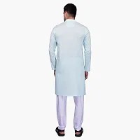 PRINTCULTR Men's Cotton Traditional Kurta Pyjama Set | Regular Long Sleeve Solid Kurta | Elastic Waistband Pyjama | (CKP3)-thumb4