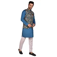 Stylish Men Silk Kurta, Pyjama with Jacket Set-thumb2