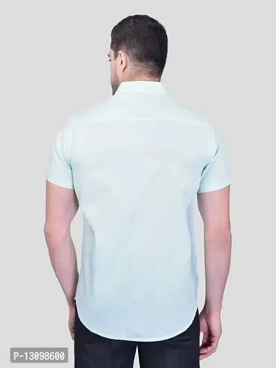 Mens Cotton Blend  Casual Designer Solid Color Shirt | Regular Slim Fit Half Sleeve, Straight, Waist Length Collared Neck Solid Formal Shirt |-thumb2