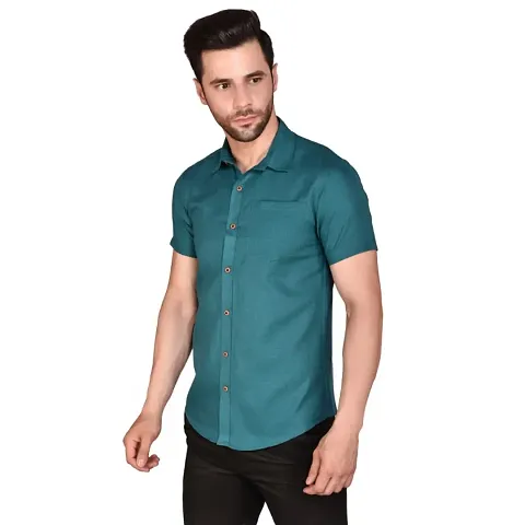 Classic Blend Solid Casual Shirts for Men