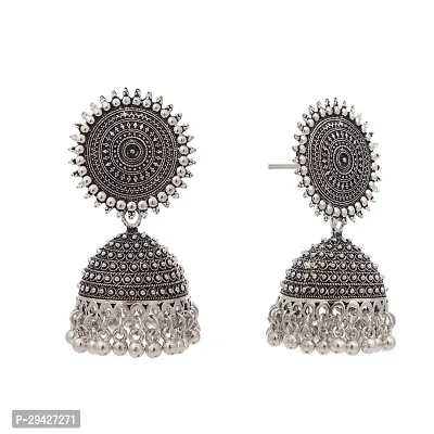 Beautiful Traditional Jhumki Earring Silver Colour Style (pack of 1)-thumb2