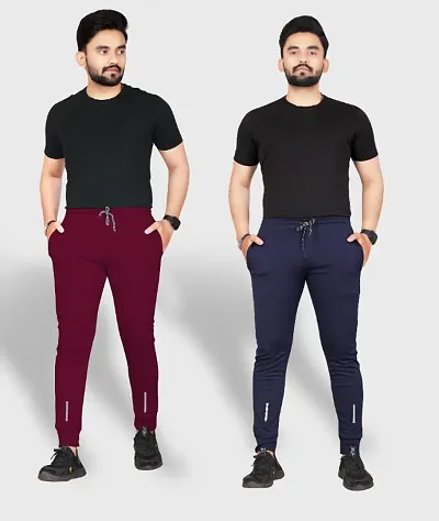 Trendy Polyester Regular Track Pants For Men 