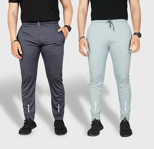 Classic Polycotton Solid Track Pants for Men, Pack of 2