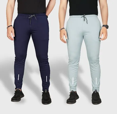 Classic Polycotton Solid Track Pants for Men, Pack of 2