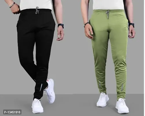 Suzaro Combo Mens Relaxed Lycra Track Pants / Regular Fit Jogger / Sport Wear Lower /Perfect Gym Pants /Stretchable Running Trousers /Nightwear and Daily Use Slim Fit Track Pants with Zipper with Bot